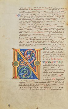 Decorated Initial N; Stammheim Missal, probably 1170s. Creator: Unknown.