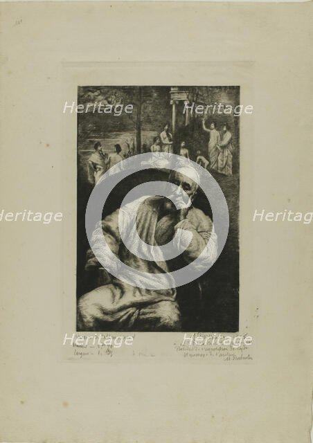 Pierre Puvis de Chavannes, Portrait and Composition, 1895. Creator: Marcellin Desboutin.