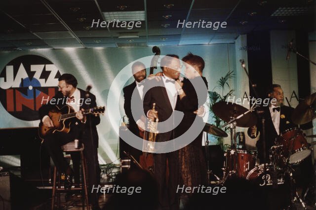 Dee Dee Bridgewater and Clark Terry, Jazz Inn Party, Nordwijk, Netherlands, 1989. Creator: Brian Foskett.
