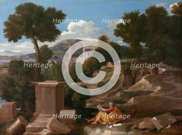 Landscape with Saint John on Patmos, 1640. Creator: Nicolas Poussin.