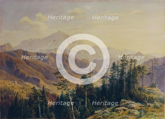 The Schneeberg in Lower Austria seen from Gutenstein, 1880. Creator: Ludwig Halauska.