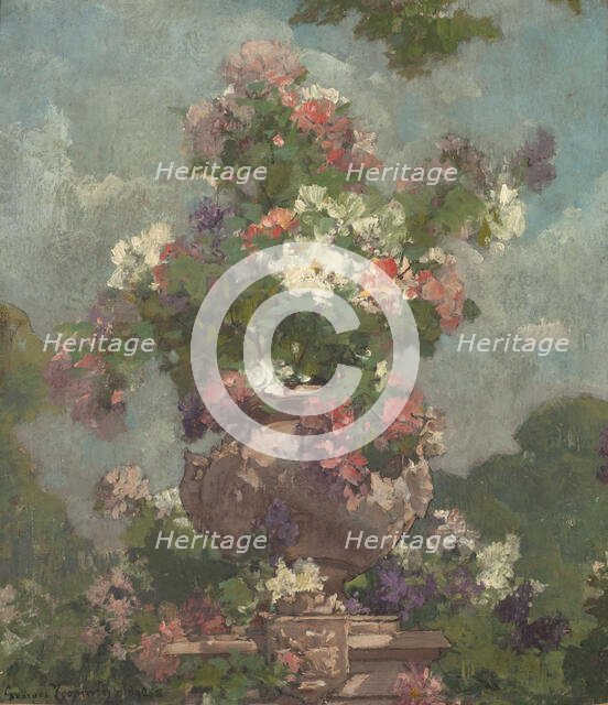 Esquisse pour l'Hôtel de Ville de Paris : Fleurs, 1892. Creator: Georges Jeannin.