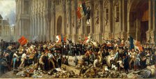 Lamartine in front of the Town Hall of Paris rejects the red flag on 25 February 1848.