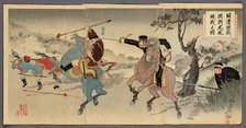 Sino-Japanese War: Two Generals at the Battle of Fenghuangcheng (Nisshin gekisen ryosho..., 1894. Creator: Yosai Nobukazu.