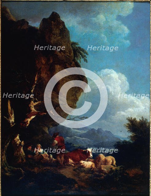 Landscape with shepherds, c1780. Creator: Philip James de Loutherbourg.