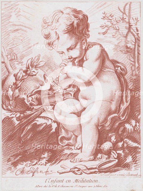 The Meditating Child, ca. 1760. Creator: Louis Marin Bonnet.