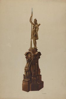 Newel Post, 1938. Creator: Louis Plogsted.