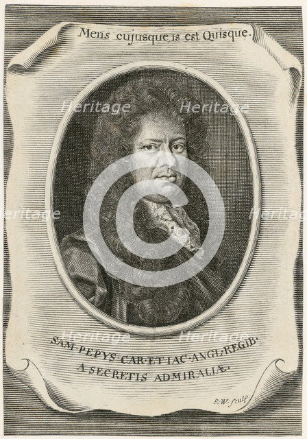 Samuel Pepys, English Clerk of the Acts to the Navy Board, and diarist, 1666.  Artist: Unknown.
