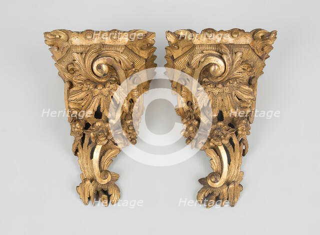 Pair of Brackets, England, 1740/50. Creator: Unknown.