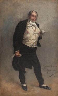 Portrait de Lhéritier (Romain Thomas, dit), acteur (1809-1885) dans le rôle de Cordenbois..., 1881. Creator: Georges Jules Auguste Cain.