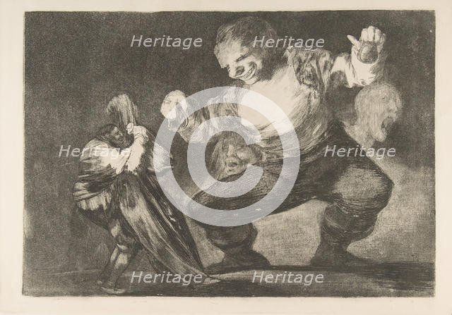 Plate 4 from the 'Disparates': Simpleton, ca. 1816-23 (published between 1854-63). Creator: Francisco Goya.