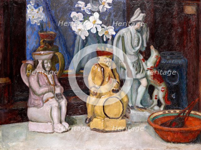 Still life with ceramics and narcissi, 1927.