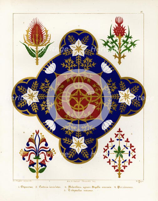 Floriated ornament: a series of thirty-one designs by Augustus Welby Pugin, architect..., 1849. Creator: H C Maguire.
