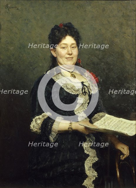 Portrait of the opera singer Alexandra Molas (1845-1929), 1883. Artist: Repin, Ilya Yefimovich (1844-1930)