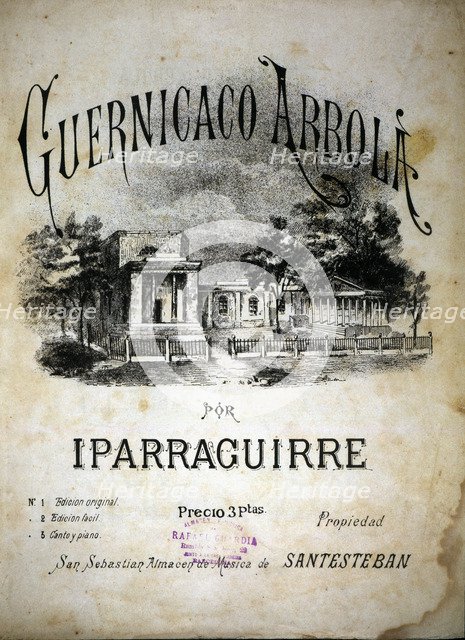 Cover of the Basque national anthem 'Guernicaco arbola', by Jose Iparraguirre.