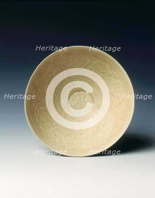 Ding yao lotus pod shaped bowl with moulded phoenixes, Jin dynasty, China, 12th century. Artist: Unknown