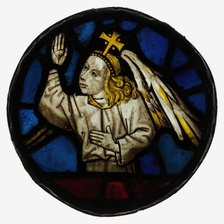 Roundel with an Angel, British, mid-15th century. Creator: Unknown.