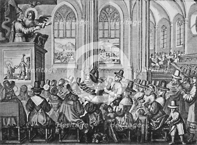 'Oliver Cromwell Preaching', c1650, (1903). Artist: Unknown.