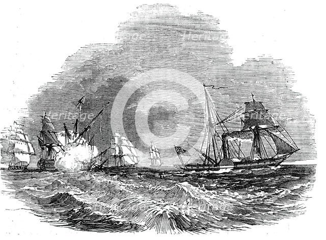 Supposed case of a steamer pursued by an enemy, 1844. Creator: Unknown.