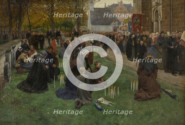 Pilgrims Moving Around the Church, 1903-1905. Creator: Frans van Leemputten.