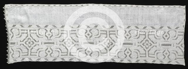 Needlepoint (Cutwork) and Bobbin Lace Panel, late 16th century. Creator: Unknown.