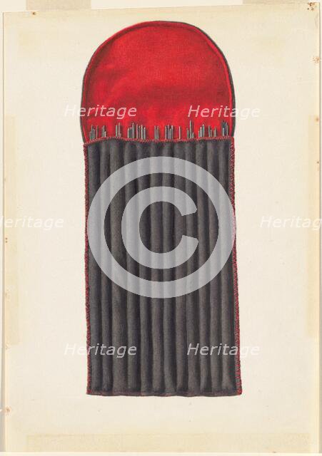 Shaker Case for Knitting Needles, 1935/1942. Creator: Elizabeth Moutal.