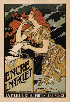 Encre L. Marquet (Poster), 1892. Artist: Grasset, Eugène (1841-1917)