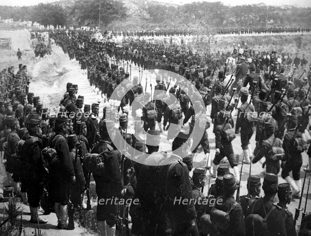 Japanese troops, Korea, 1900. Artist: Unknown