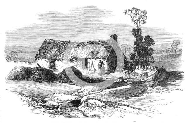 Sketches from Ireland: Mike Brannan's cabin in the Hundred Acres Bog, 1870. Creator: Unknown.