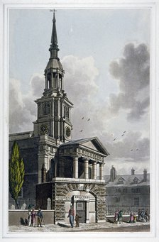 St Leonard's Church, Shoreditch, London, 1814. Artist: Anon