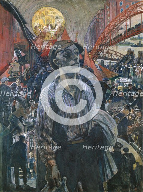 Worker of a Hamburg Shipyard (Hamburg Comrade), 1928. Creator: Vogeler, Heinrich (1872-1942).