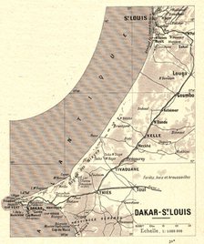 ''Map, Dakar - St Louis; L'Ouest Africain', 1914. Creator: Unknown.