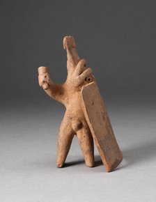 Figurine of a Warrior with Square Sheild and Weapon, 200 B.C./A.D. 200. Creator: Unknown.