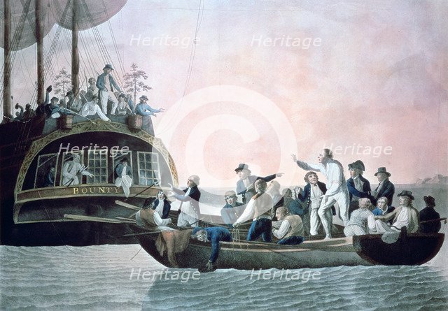 'The mutineers turning Lieut Bligh ...and crew adrift from his Majesty's ship the Bounty', 1790. Artist: Robert Dodd