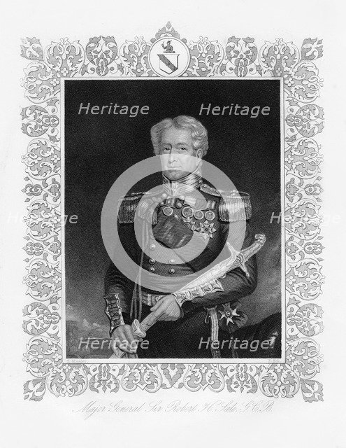 Sir Robert Henry Sale, British soldier, 19th century.Artist: Francis Holl