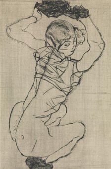 Squatting Woman, 1914. Creator: Egon Schiele.