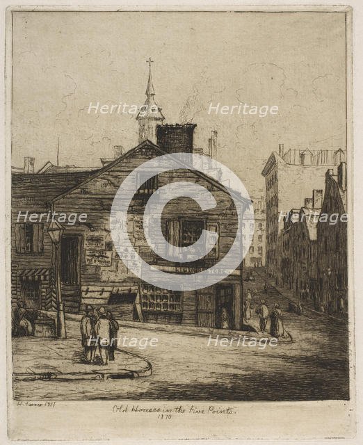 Old Houses in the "Five Points", 1870 (from Scenes of Old New York), 1871. Creator: Henry Farrer.