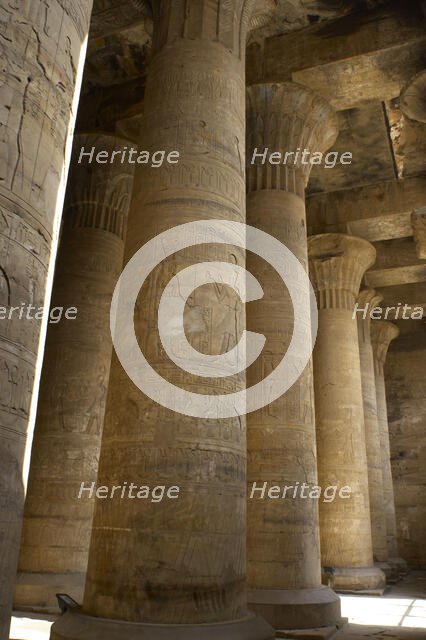 First  Hypostyle Hall, Temple of Edfu, Egypt, Ptolemaic period, 237-57 BC (2003).  Creator: LTL.