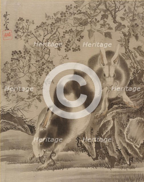 Rabbits, ca. 1887. Creator: Kawanabe Kyosai.