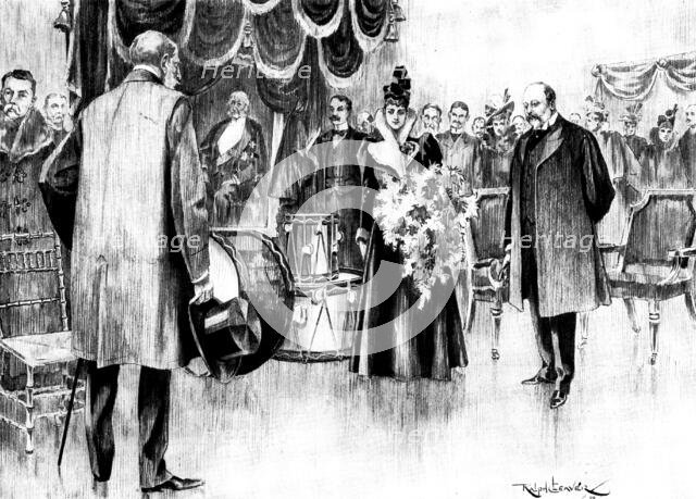 The Unveiling by the Princess of Wales of a portrait of Lord Colville of Culross..., 1898. Creator: Unknown.