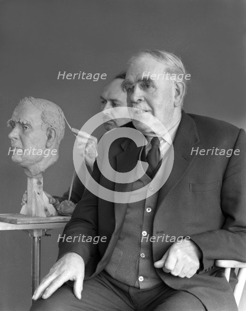 Alderman M Crichton posing for a sculpture, Swinton, South Yorkshire, April 1959. Artist: Michael Walters