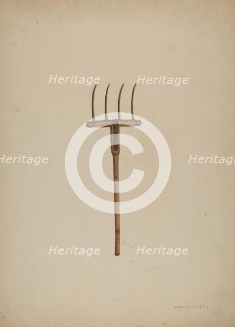 Horse Drawn Hay Fork, c. 1941. Creator: Frances Godfrey.