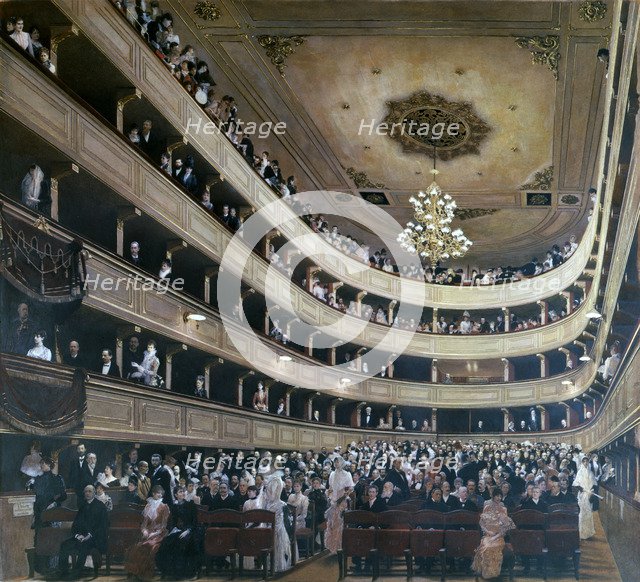 'Auditorium in the Old Burgtheater, Vienna', 1888. Artist: Gustav Klimt