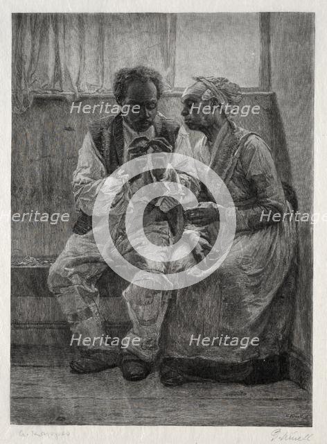 Rent Day, 1887. Creator: Gustav Kruell (American, 1843-1907).