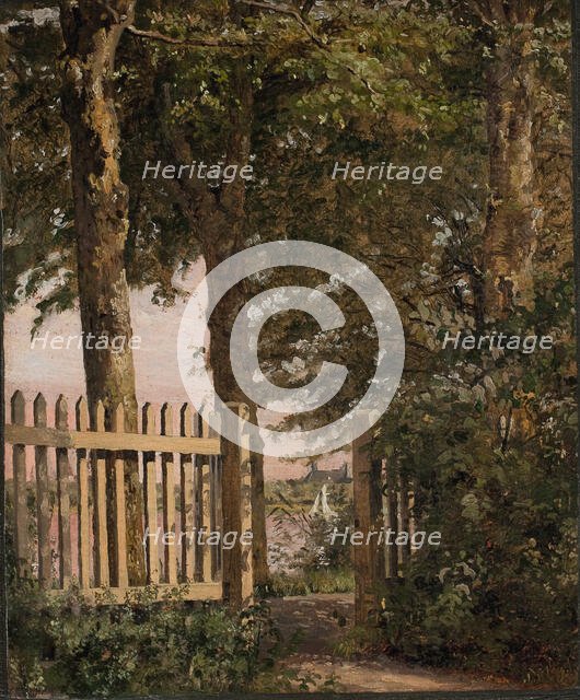 The Garden Gate of the Artist's Home at Blegdammen, 1843-1844. Creator: Christen Købke.