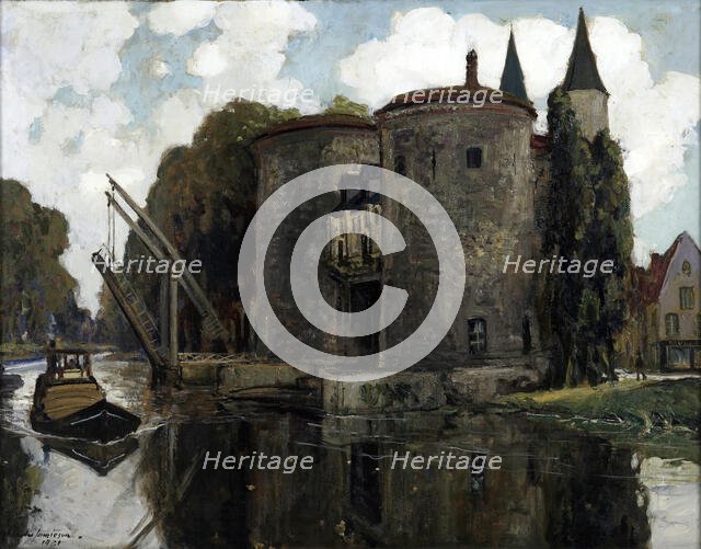 Old drawbridge, Bruges, 1931. Creator: Alexander Jamieson.