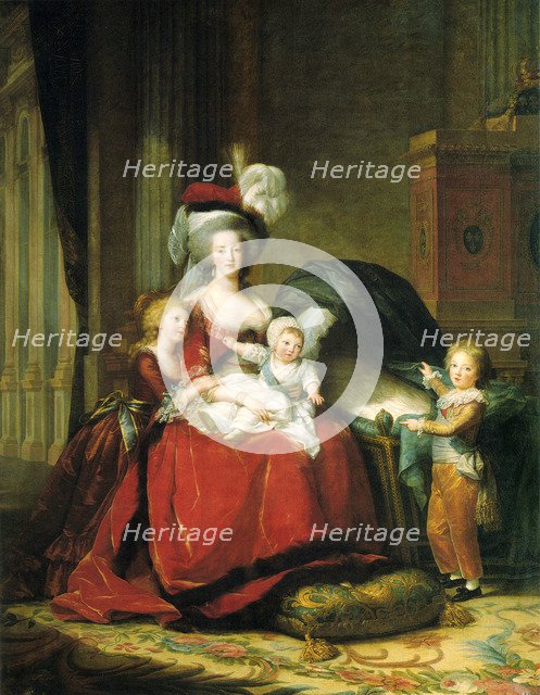 Marie Antoinette and her children', 1787.