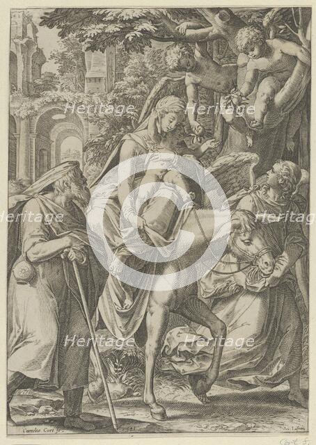 The Flight into Egypt, 1571. Creator: Cornelis Cort.