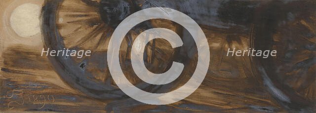 "Wohnvognen" Illustration for Holger Drachmann's "Lygtemænd" in "Troldtoj", Copenhagen 1889-1890. Creator: August Jerndorff.