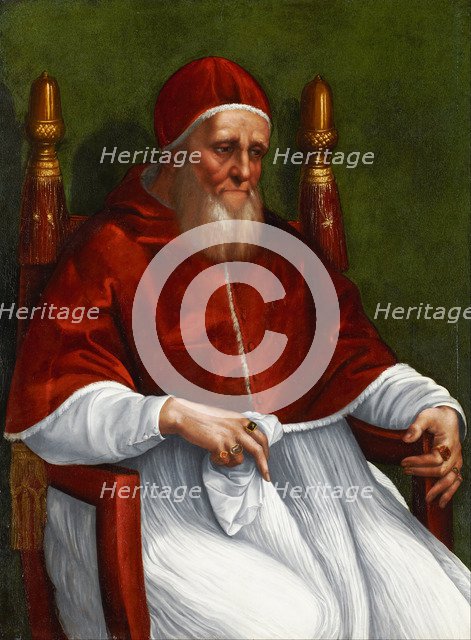 Portrait of Pope Julius II. Artist: Raphael (1483-1520)